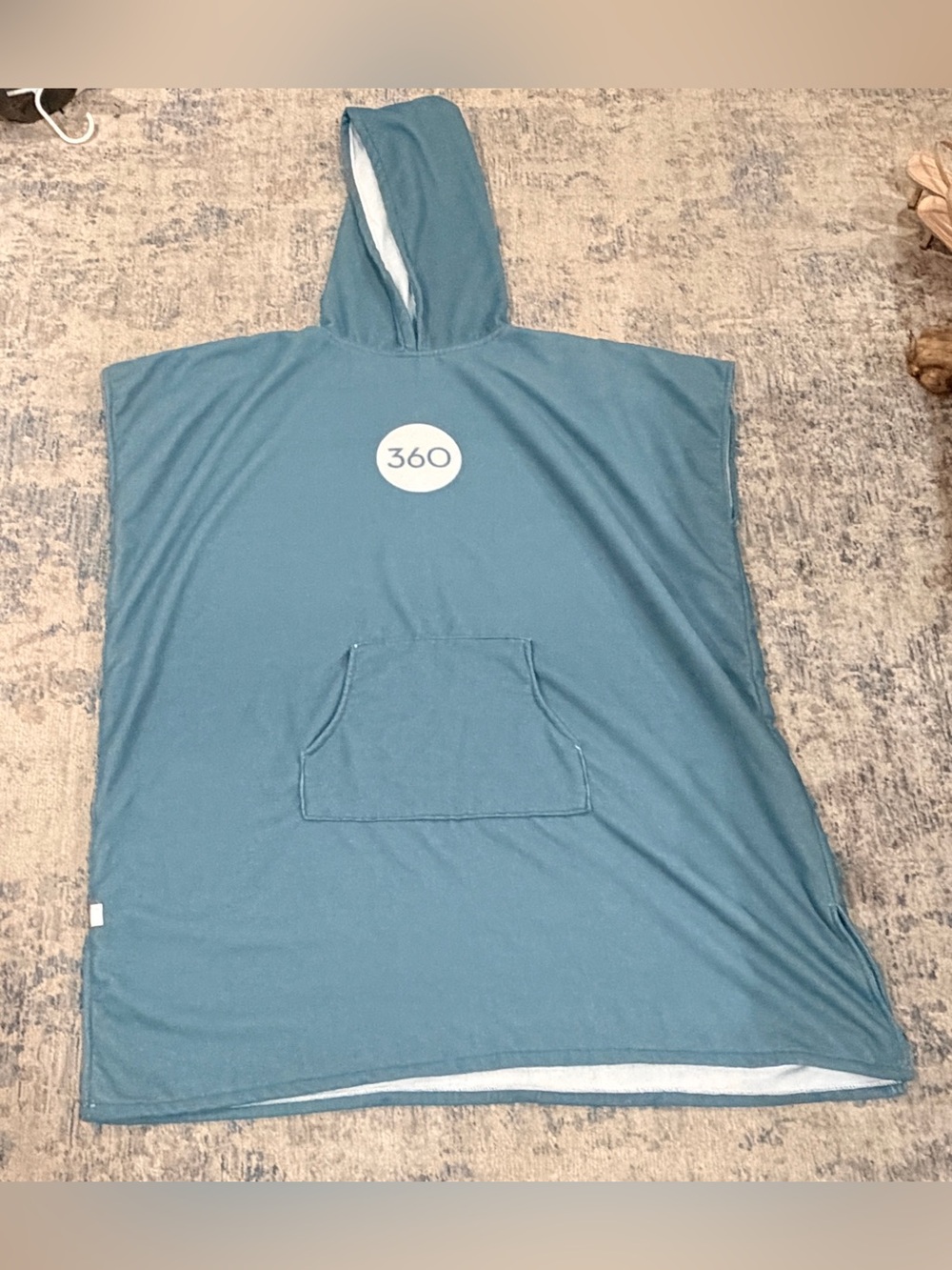 360 Hooded Poncho Towel in Teal Blue